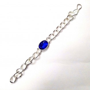 Blue Rhinestone Classy Bracelet Wristlet Wristband Charms Band - Men Women Unisex